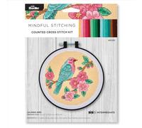 Bucilla, Counted Cross Stitch Kit, for DIY Arts and Crafts Projects, Calming Birds