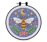 Bucilla, Counted Cross Stitch Kit, for DIY Arts and Crafts Projects, Expressive Bee, 6"