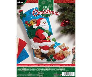 Bucilla Down the Chimney Stocking Felt Applique Kit, Multi-Colour, 3.04 x 22.86 x 30.48 cm