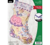 Bucilla Felt Applique 18" Stocking Making Kit, Sugar Plum Dreams, Perfect for DIY Arts and Crafts, 89629E