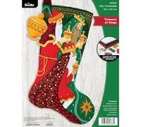 Bucilla Felt Applique 18" Stocking Making Kit, Treasure of Kings, Perfect for DIY Arts and Crafts