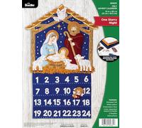Bucilla, One Starry Night, Felt Applique Advent Calendar Kit, Perfect for Holiday DIY Arts and Crafts, 89681E