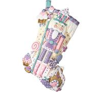 Bucilla Felt Applique Christmas Stocking Kit, 18" Nutcracker Sweet Felt Applique Stocking Kit, Perfect Craft Supplies for DIY Needlepoint Arts and Crafts, 89256E