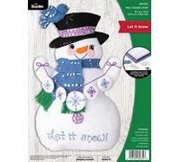 Bucilla Felt Applique Door Stopper Making Kit, Let It Snow, Perfect for DIY Arts and Crafts, 89632E