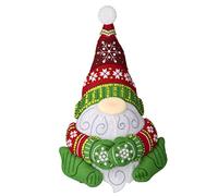 Bucilla Felt Applique Holiday Door Stopper Making Kit, Nordic Gnome, Perfect for DIY Arts and Crafts, 89641E, Green,Red,White