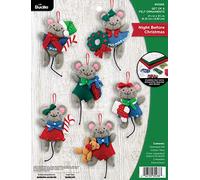 Bucilla Felt Applique Ornament Kit, Night Before Christmas, Set of 6