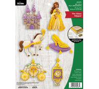 Bucilla Felt Applique Ornament Kit, The Glass Slipper, Set of 6, Cotton