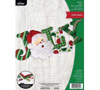 Bucilla Felt Applique Wall Hanging Kit, Jolly Santa, Perfect for Holiday DIY Arts and Crafts, 89645E, Red