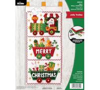 Bucilla Felt Applique Wall Hanging Kit, Jolly Trolley, Perfect for DIY Arts and Crafts