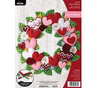 Bucilla Felt Applique Wall Hanging Kit, Love in The Air Felt Applique Wall Hanging Kit, Perfect for DIY Arts and Crafts, 89576E