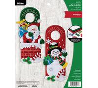 Bucilla Felt Door Hanger Applique Kit Set of 2-Holiday