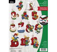 Bucilla Felt Ornaments Applique Kit Set of 12-Twelve Days of Christmas