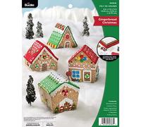 Bucilla Felt Ornaments Applique Kit Set of 4-Gingerbread Christmas