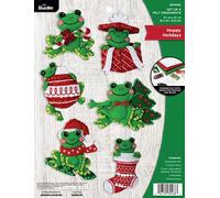 Bucilla Felt Ornaments Applique Kit Set of 6-Hoppy Holidays