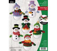 Bucilla Felt Ornaments Applique Kit Set of 6-Snow Much Fun