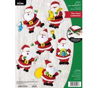 Bucilla Felt Ornaments Applique Kit Set of 6-The Claus Collection