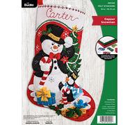 Bucilla Felt Stocking Applique Kit 18" Long-Dapper Snowman