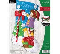 Bucilla Felt Stocking Applique Kit 18" Long-Dear Santa