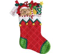 Bucilla Felt Stocking Applique Kit 18" Long-Holiday Teddy