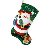 Bucilla Felt Stocking Applique Kit 18" Long-Santa's Furry Friends
