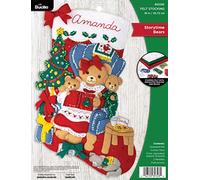 Bucilla Felt Stocking Applique Kit 18" Long-Storytime Bears -89328E