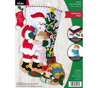 Bucilla Felt Stocking KIT Xmas, Cotton, Christmas Hugs, One Size