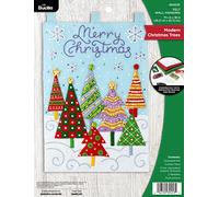 Bucilla Felt Wall Hanging Applique Kit-Modern Christmas Trees (89453E)