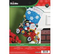 Bucilla Holiday Drive Stocking Felt Applique Kit, Cotton, Multi-Colored, 18"