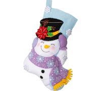 Bucilla, Jolly Top Hat, Felt Applique 18" Stocking Making Kit, Perfect for DIY Arts and Crafts, 89615E