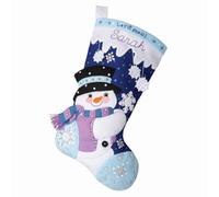 Bucilla, Let It Snow 18" Felt Applique Stocking Making Kit, Perfect for Holiday DIY Arts and Crafts, 89584E