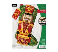 Bucilla, Nutcracker Noel, Felt Applique 18" Stocking Making Kit, Perfect for Holiday DIY Arts and Crafts Projects, 89703E