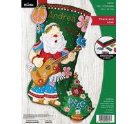 Bucilla, Peace and Love, Felt Applique 18" Stocking Making Kit, Perfect for DIY Arts and Crafts, 89613E