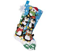 Bucilla, Penguin Tree Trimming, Felt Applique 18" Stocking Making Kit, Perfect for DIY Arts and Crafts, 89598E
