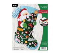Bucilla, Santa's Candy Christmas, Perfect for DIY Arts and Crafts Felt Applique 18" Stocking Making Kit