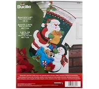 Bucilla Santa's List Stocking Felt Applique Kit, Cotton, 18"