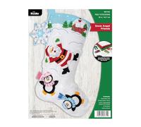 Bucilla, Snow Angel Friends, Perfect for DIY Arts and Crafts Projects Felt Applique 18" Stocking Making Kit, 89774E