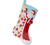 Bucilla, Snowy St. Nick, Felt Applique 18" Stocking Making Kit, Perfect for Holiday DIY Arts and Crafts, 89685E