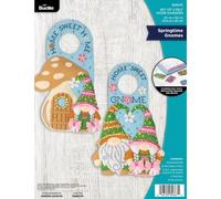 Bucilla, Springtime Gnomes, Felt Applique 2 Piece Door Hanger Kit, Perfect for DIY Arts and Crafts, 89667E