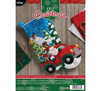 Bucilla The Christmas Drive Stocking Felt Applique Kit-18 Long