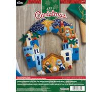 Bucilla Town of Bethlehem Wreath Felt Applique Kit, Multi-Colour, 29.84 x 22.86 x 4.57 cm