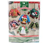 Bucilla Ugly Sweater Ornaments Felt Applique Kit, Multi-Colour, 29.89 x 22.86 x 4.57 cm