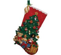 Bucilla Under The Tree Stocking Felt Applique Kit, Cotton, Multicolored
