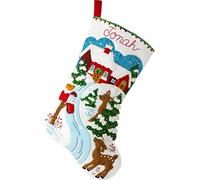 Bucilla, Winter Days Christmas 18" Felt Applique Stocking Making Kit, Perfect for DIY Holiday Needlepoint Arts and Crafts, 89464E