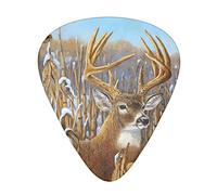 Buck Deer Guitar Plectrums 12-Piece Set For Acoustic Guitar, Electric Guitar, Double Bass, Ukulele