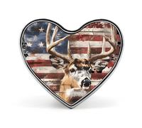 Buck Deer Hunting American Camouflage Flag Funny Lapel Pins Heart Button Brooch Badge Pin Hat Clothes Bag Jewelry for Men Women