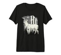 Buck Deer Hunting Wildlife Outdoor American Flag Hunter Premium T-Shirt