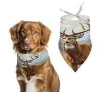 Buck Deer Pet Scarfs Funny Adjustable Cat Scarves Washable Decorative Pet Triangle Bibs Bandanas for Medium Dog Pets for Pet Daily Wear Parties Modeling