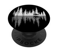Buck Doe Walking Through Forest Deer Reflection Wilderness PopSockets Adhesive PopGrip