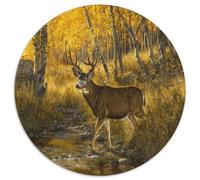 Buck Drinking from A Stream in The Aspen Trees,Puzzles Gemusterte Nachhaltige Puzzles Für Erwachsene Hochwertige Holzspielpuzzles 1000pcs (67.5x67.5cm)