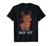 Buck Off Deer Middle Finger Funny Stag Hunting Hunter Joke T-Shirt